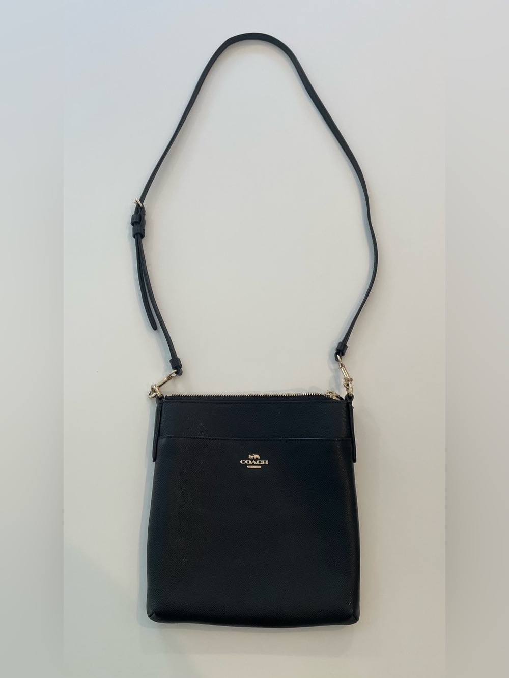 COACH Black Leather Crossbody with Gold-Tone Hardware - Picture 2 of 5